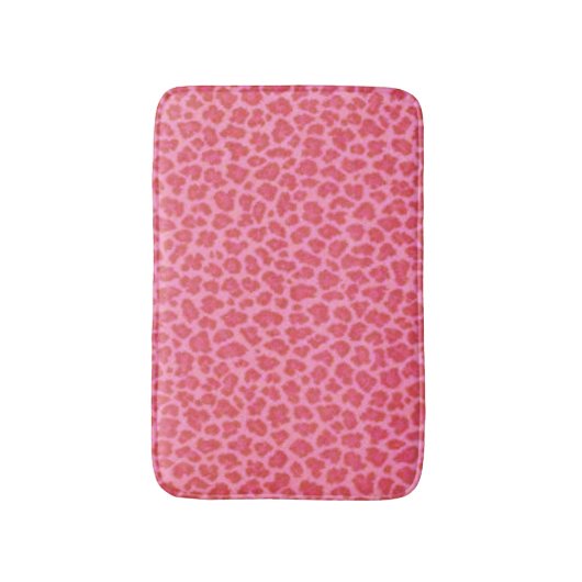 Rosa Leopard Print Bath Mat Badematte (Vorderseite Vertikal)