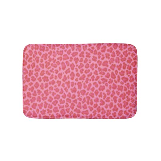 Rosa Leopard Print Bath Mat Badematte (Vorderseite)