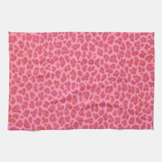 Rosa Leopard Print Kitchtuch Handtuch (Horizontal)