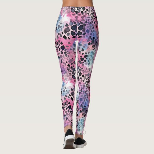 Rosa Leopard Print Leggings (Rückseite)