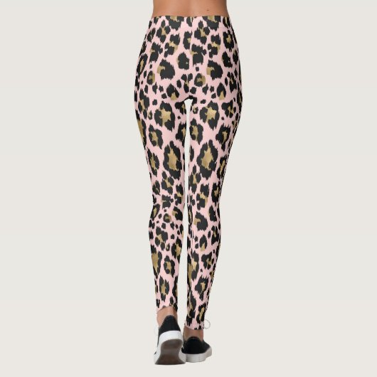 Rosa Leopard Print Leggings (Rückseite)