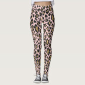 Rosa Leopard Print Leggings (Vorderseite)
