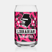 Rosa Leopard Print Librarian Name Dosenglas (Vorderseite)
