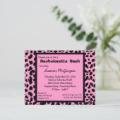 Rosa Leopard Print Party Einladung (Stehend Vorderseite)