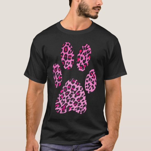 Rosa Leopard Print Paw Cat Cheetah Jaguar Sport T-Shirt (Vorderseite)