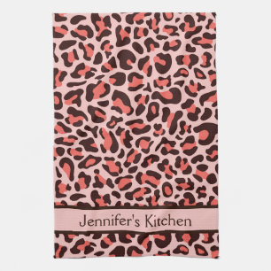 Rosa Leopard Print Retro Küchentücher