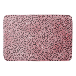 Rosa Leopard Print Sparkor Glitzer Badematte