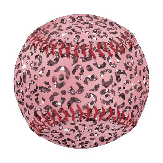 Rosa Leopard Print Sparkor Glitzer Baseball (Vorderseite)
