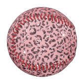 Rosa Leopard Print Sparkor Glitzer Baseball (Vorderseite Links)