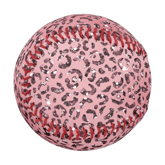 Rosa Leopard Print Sparkor Glitzer Baseball (Vorderseite Links)