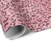 Rosa Leopard Print Sparkor Glitzer Geschenkpapier (Rolleneckpunkt)