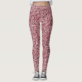 Rosa Leopard Print Sparkor Glitzer Leggings (Vorderseite)