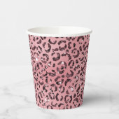Rosa Leopard Print Sparkor Glitzer Pappbecher (Links)