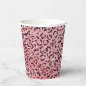Rosa Leopard Print Sparkor Glitzer Pappbecher (Rechts)