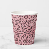 Rosa Leopard Print Sparkor Glitzer Pappbecher (Vorderseite)