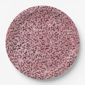 Rosa Leopard Print Sparkor Glitzer Pappteller (Vorderseite)