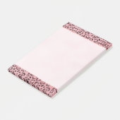 Rosa Leopard Print Sparkor Glitzer Post-it Klebezettel (angewinkelt)