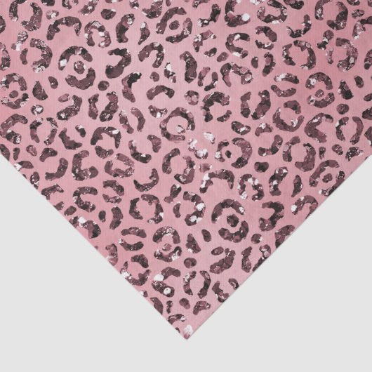 Rosa Leopard Print Sparkor Glitzer Seidenpapier (Detail)