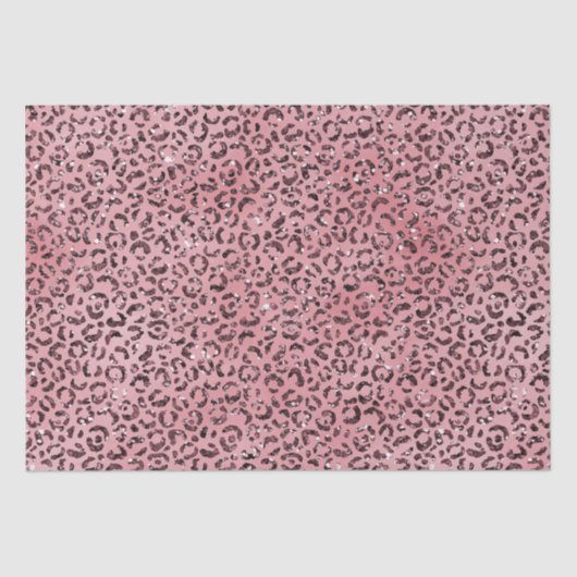 Rosa Leopard Print Sparkor Glitzer Seidenpapier (Vorderseite)