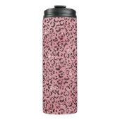Rosa Leopard Print Sparkor Glitzer Thermosbecher (Vorderseite)