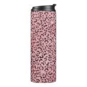 Rosa Leopard Print Sparkor Glitzer Thermosbecher (Nach links gedreht)