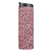 Rosa Leopard Print Sparkor Glitzer Thermosbecher (Nach rechts gedreht)