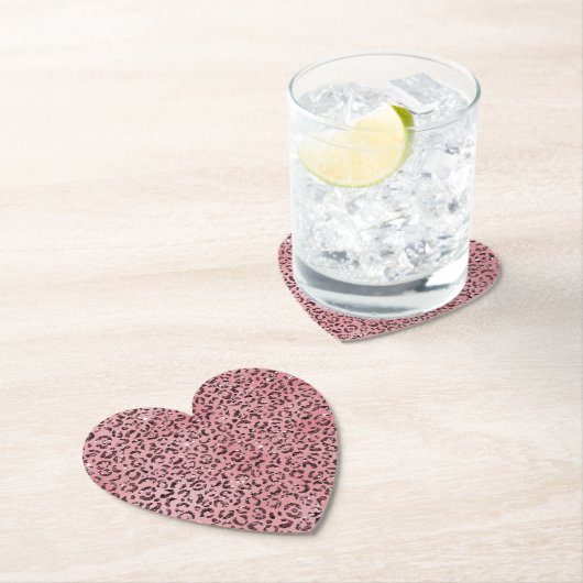 Rosa Leopard Print Sparkor Glitzer Untersetzer (Vor Ort)