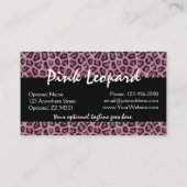 Rosa Leopard Print Trendy Fur Muster Wild Tier Visitenkarte (Rückseite)