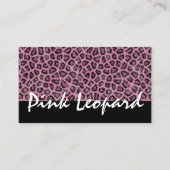 Rosa Leopard Print Trendy Fur Muster Wild Tier Visitenkarte (Vorderseite)