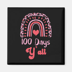 Rosa Leopard Regenbogen 100 Tage Yall 100th Day Sc Magnet