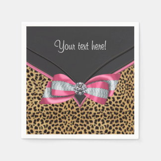 Rosa Leopard Serviette