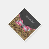 Rosa Leopard Serviette (Ecke)