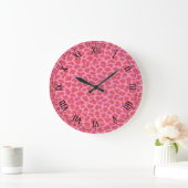 Rosa Leopard Skin Rundrömische Zahlen Uhr (Zuhause)