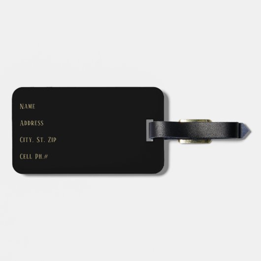 Rosa Leopard-Tier-Muster Gepäckanhänger (Rückseite horizontal)