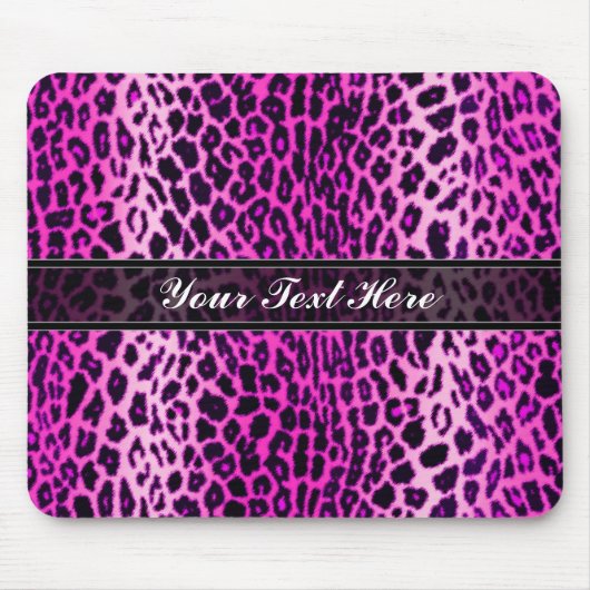 Rosa Leopard-Tierdruck-Gewohnheit Mousepad (Vorne)