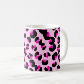 Rosa Leopard. Tierhaut Muster. Leopard. Panther Kaffeetasse (VorderseiteRechts)