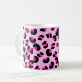 Rosa Leopard. Tierhaut Muster. Leopard. Panther Kaffeetasse (Vorderseite Links)