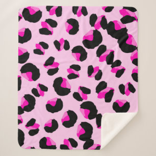 Rosa Leopard. Tierisches Hautmuster. Leopard. Pant Sherpadecke