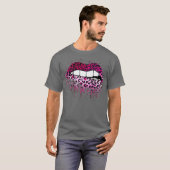 Rosa Leopard Tropfen Spritzer Bitumengeschenk T-Shirt (Vorne ganz)