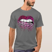 Rosa Leopard Tropfen Spritzer Bitumengeschenk T-Shirt (Vorderseite)