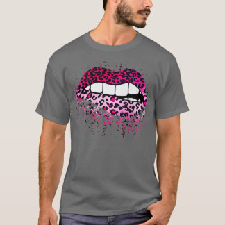 Rosa Leopard Tropfen Spritzer Bitumengeschenk T-Shirt