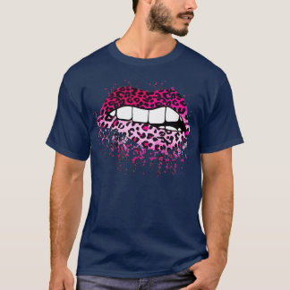 Rosa Leopard Tropfen Spritzer Bitumengeschenk T-Shirt