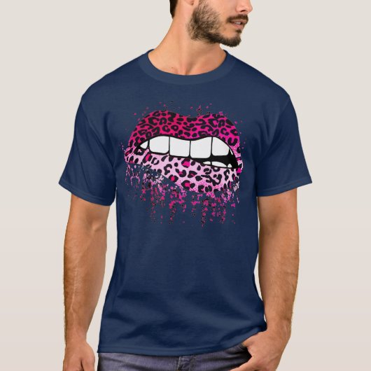 Rosa Leopard Tropfen Spritzer Bitumengeschenk T-Shirt (Vorderseite)