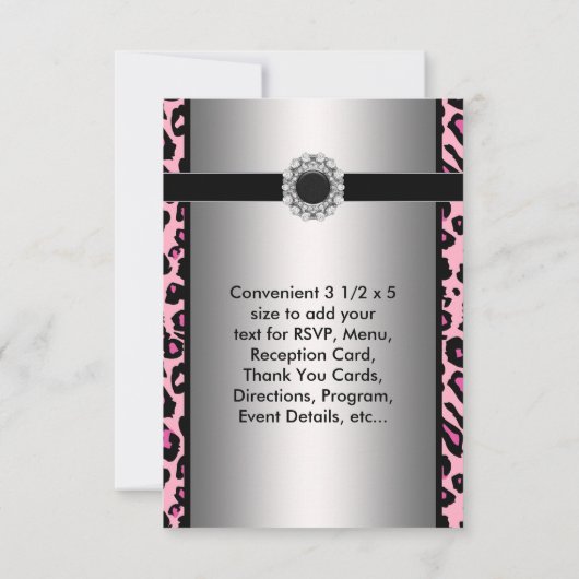 Rosa Leopard-UAWG RSVP Karte (Rückseite)