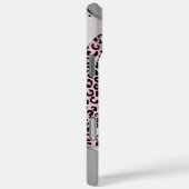 Rosa Leopard und Metalldruck | Monogramm Case-Mate iPhone Hülle (Rückseite / Rechts)