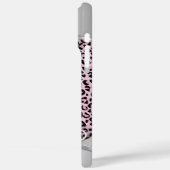 Rosa Leopard und Metalldruck | Monogramm Case-Mate iPhone Hülle (Rückseite / Links)