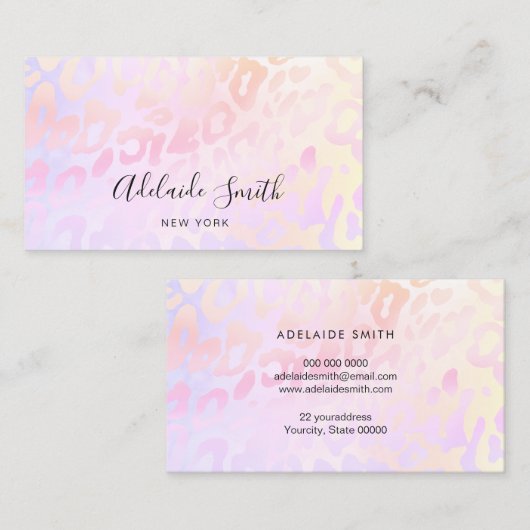 Rosa Leopard Visitenkarte (Vorne/Hinten)