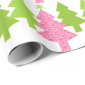 Rosa Leopard-Weihnachtsbaum Geschenkpapier (Rolleneckpunkt)