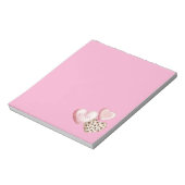 Rosa Leopard XOXO Liebe Herz Notizblock (Rotiert)
