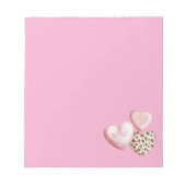 Rosa Leopard XOXO Liebe Herz Notizblock (Vorderseite)